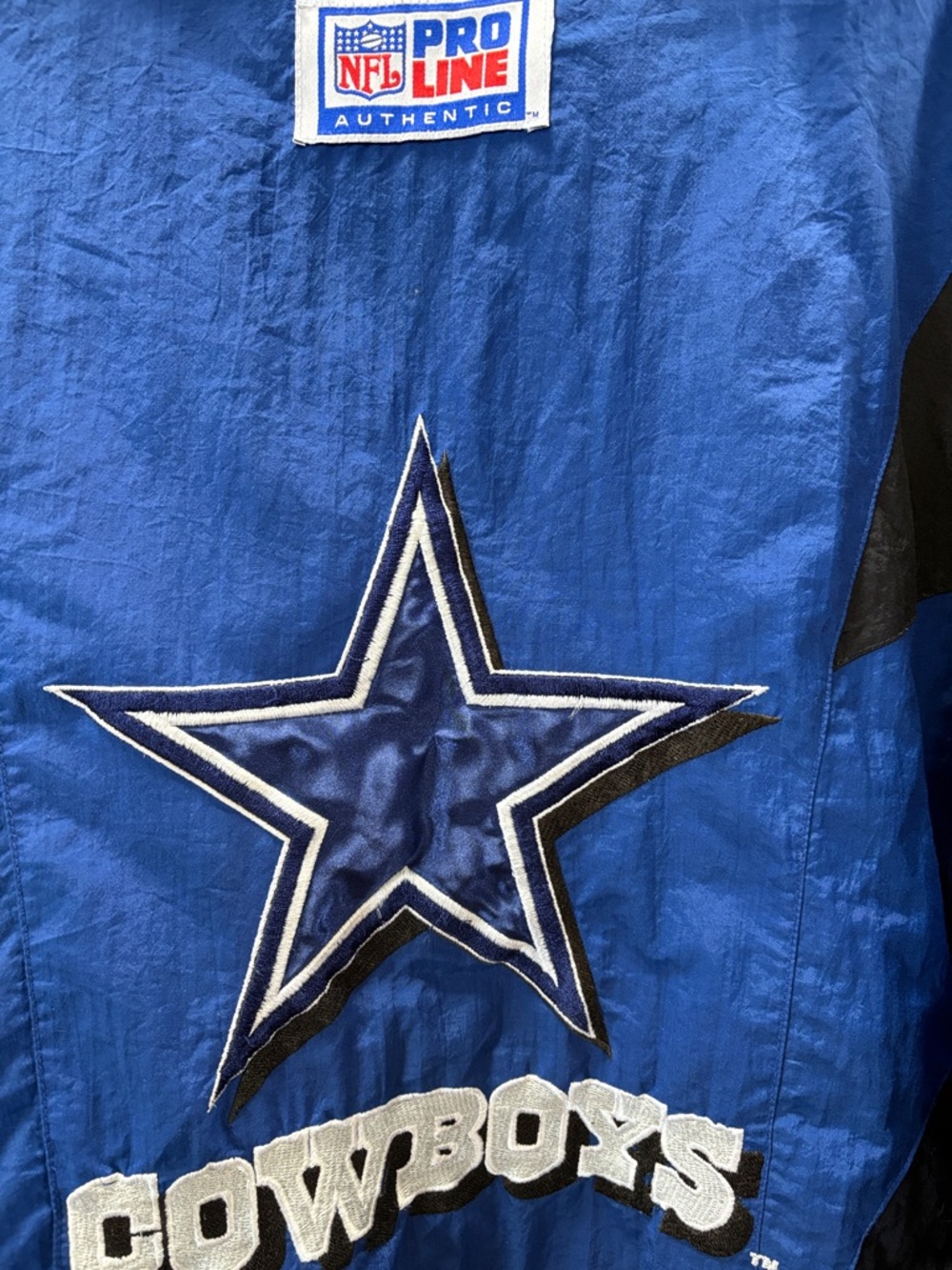 Reebok Blue and Black Dallas Cowboys Hooded Puffer Jacket - Picture 2 of 7